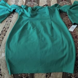 Emerald Green, Butterfly Sleeves Calvin Klein